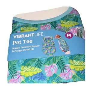 Vibrant Life Pet‎ Tee Shirt Medium Tropical Print Dog Clothes 20-50 LBS